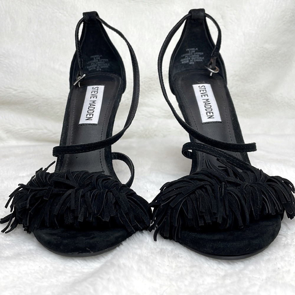 Steve Madden Black Suede Stiletto heels size 6.5